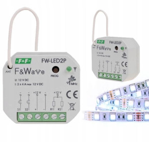 F&F Dwukanałowy Sterownik LED Radiowy 10-16V