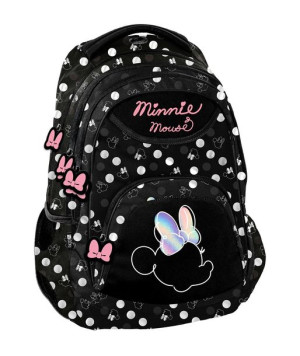 Czarny Plecak Szkolny Młodzieżowy Myszka Minnie