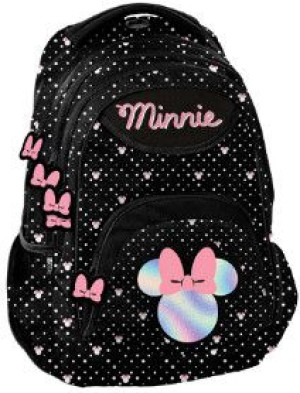 Czarny Plecak Szkolny Tornister Holo Myszka Minnie