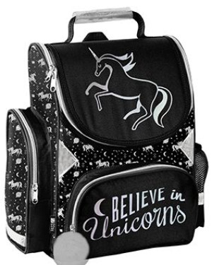 Tornister Szkolny Dla Dziewczynki Czarny Unicorn