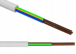 Przewód Kabel OWY 3x2,50 linka elastyczna Biały