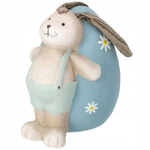 Figurka Wielkanocna Zajączek Z Jajkiem Ceramiczna