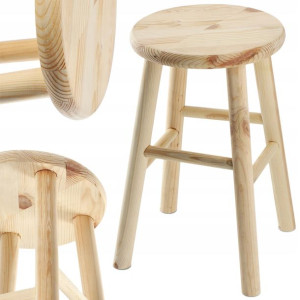 Taboret Drewniany Kuchenny Stołek Solidny 46 Cm
