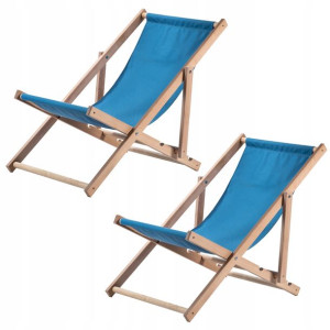 Kadax Leżak Ogrodowy Plażowy Drewniany Leżaki 2szt