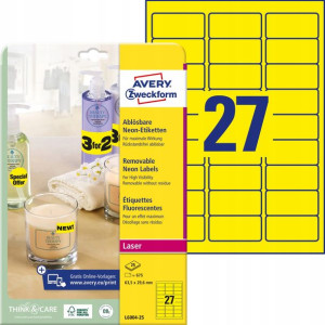 Usuwalne Etykiety Neonowe Avery 63,5x29,6