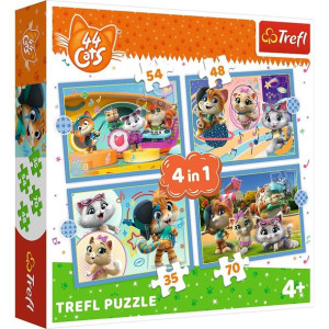 puzzle trefl 4w1 34612 kocia ferajna