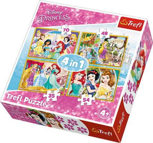 Puzzle Trefl 4 W 1 34309 Radosny Dzień Księżniczek