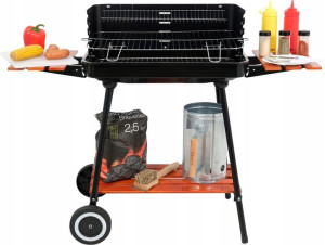 Grill Węglowy Z Półkami Ruszt 53x33cm