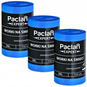 3x Paclan Worki na Śmieci Mocne Wiązane 35l 150szt