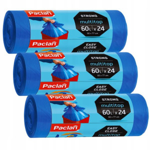 3x Paclan Multitop Worki na Śmieci Mocne 60l 24szt