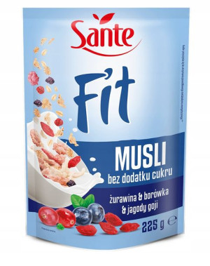 Sante Fit Musli żurawina borówka jagody goji 225g