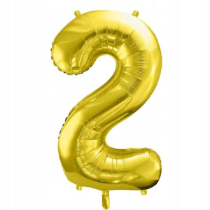 Balon foliowy cyfra 2 złoty 86 cm XXL