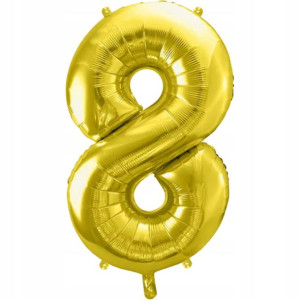 Balon foliowy cyfra 8 złoty 86 cm XXL