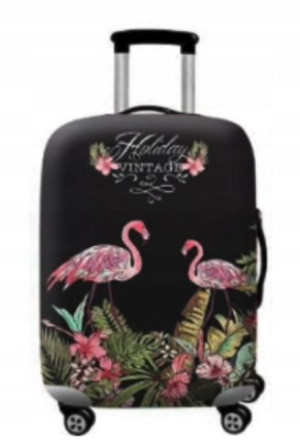 Pokrowiec Na Walizkę Flamingi Ciemne Travel S