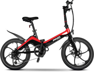 Rower elektryczny Ducati MG-20 czarny rama 14 cali czarno-czerwony