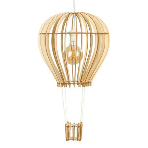 Deku – Balon Lampa wisząca dekoracyjna drewniana Biała oprawka L576261