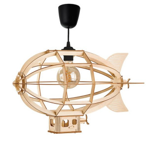 Deku – Sterowiec Lampa wisząca dekoracyjna drewniana Czarna oprawka L571426