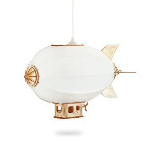 Deku – Sterowiec Lampa wisząca dekoracyjna drewniana Biała oprawka L570917
