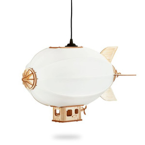 Deku – Sterowiec Lampa wisząca dekoracyjna drewniana Czarna oprawka L570924
