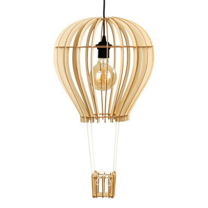 Deku – Balon Lampa wisząca dekoracyjna drewniana Czarna oprawka L576254