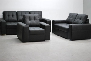RIY KOMPLET 3+2+1 sofy, kanapy, zestaw SKÓRA 6605