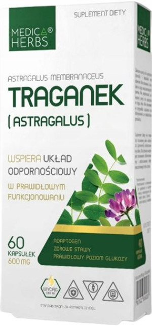 MEDICA HERBS ASTRAGALUS TRAGANEK 600mg 60 kapsułek