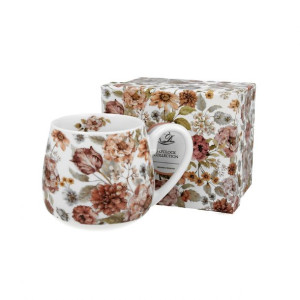 Kubek baryłka 430 ml PASTEL FLOWERS - WHITE