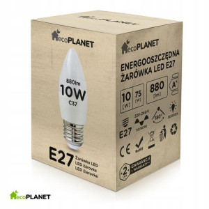 Żarówka E27 C37 świeczka 10W neutralna