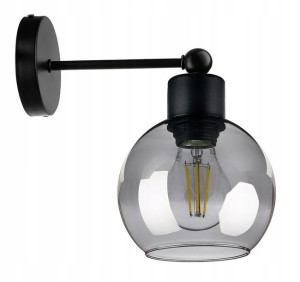 LAMPA KINKIET ŚCIENNY stały E27 LOFT szklany KULA