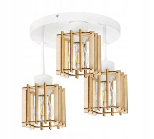 LAMPA plafon SUFITOWA ŻYRANDOL stały loft DREWNO 3