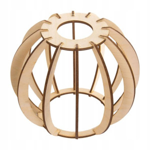 Klosz DREWNIANY do lamp na E27 LOFT KULA drewno