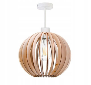 LAMPA WISZĄCA stała żyrandol sufitowa KULA Drewno