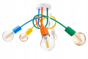 Sufitowa Lampa Wisząca Żyrandol 5xe27 Plafon Led