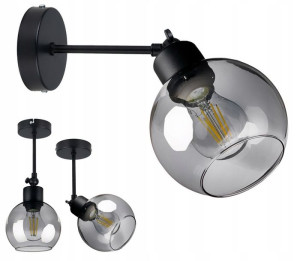 LAMPA KINKIET ŚCIENNY regulowany LOFT szklany KULA