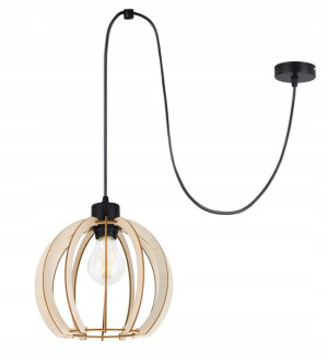LAMPA sufitowa wisząca ZWIS Loft E27 PAJĄK Drewno