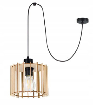LAMPA sufitowa wisząca ZWIS Loft E27 PAJĄK Drewno