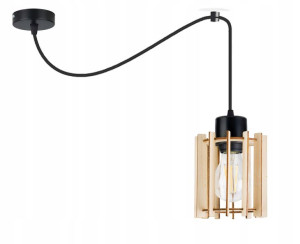 LAMPA sufitowa wisząca ZWIS Loft E27 PAJĄK Drewno