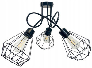 Lampa SUFITOWA żyrandol WISZĄCA LOFT drut BRYLANT