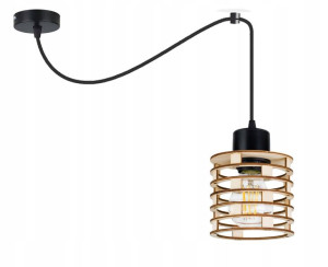 LAMPA sufitowa wisząca ZWIS Loft E27 PAJĄK Drewno