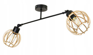 Lampa Sufitowa Żyrandol Regulowany Loft Drewno Led