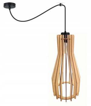LAMPA sufitowa wisząca ZWIS Loft E27 PAJĄK Drewno