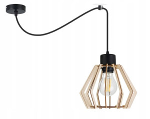 LAMPA sufitowa wisząca ZWIS Loft E27 PAJĄK Drewno