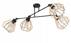 LAMPA sufitowa żyrandol regulowany LOFT drut 4 E27