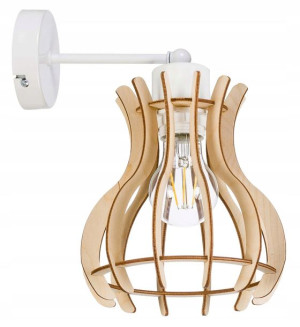 Lampa kinkiet ścienny na 1x E27 stały LOFT Drewno
