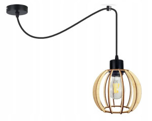 LAMPA sufitowa wisząca ZWIS Loft E27 PAJĄK Drewno