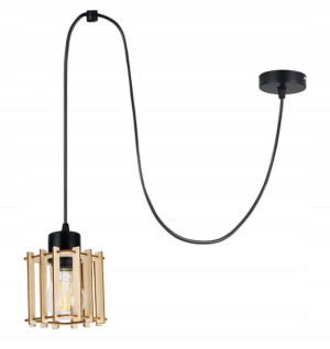 LAMPA sufitowa wisząca ZWIS Loft E27 PAJĄK Drewno