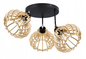 LAMPA sufit plafon żyrandol Loft Drewno ruchomy 3