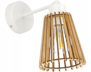 Lampa kinkiet ścienny na 1x E27 stały LOFT Drewno