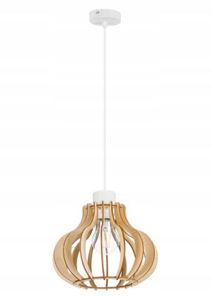 LAMPA sufitowa wisząca zwis Loft Drewno na 1x E27