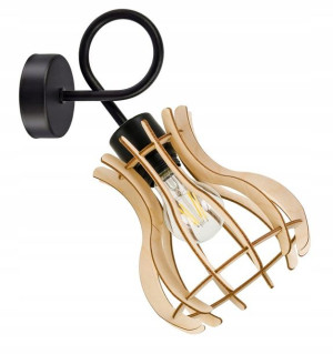 Lampa kinkiet ścienny na 1x E27 stały LOFT Drewno